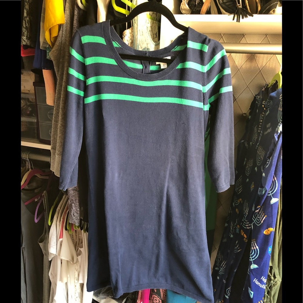 Navy striped sweater dress